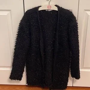 Zara Sweaters Zara Knit Black Sparkle Eyelash Fuzzy Textured